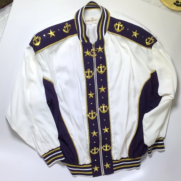 Vintage Modern Eve, sailor themed Made in the USA yacht club jacket - Picture 2 of 11